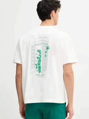 Pepe Jeans t-shirt bawełniany DOMINIC TEE męski kolor biały z nadrukiem PM509764