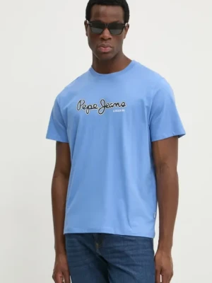 Pepe Jeans t-shirt bawełniany DORIAN TEE męski kolor fioletowy z nadrukiem PM509721