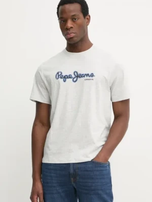 Pepe Jeans t-shirt bawełniany DORIAN TEE męski kolor szary z nadrukiem PM509721