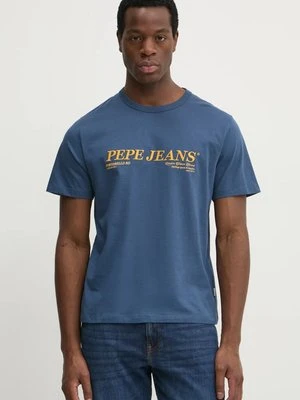 Pepe Jeans t-shirt bawełniany DYLAN TEE męski kolor niebieski z nadrukiem PM509728