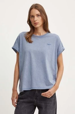 Pepe Jeans t-shirt bawełniany EDITH damski kolor niebieski PL505893