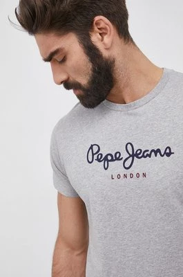 Pepe Jeans T-shirt bawełniany Eggo kolor szary melanżowy