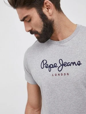 Pepe Jeans T-shirt bawełniany Eggo kolor szary melanżowy