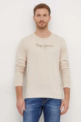 Pepe Jeans t-shirt bawełniany Eggo męski kolor beżowy z nadrukiem PM508209