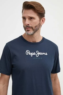 Pepe Jeans t-shirt bawełniany Eggo męski kolor granatowy z nadrukiem PM508208