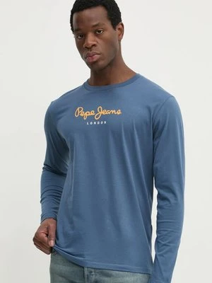 Pepe Jeans t-shirt bawełniany Eggo męski kolor niebieski z nadrukiem