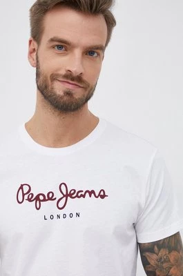 Pepe Jeans T-shirt bawełniany Eggo N kolor biały gładki