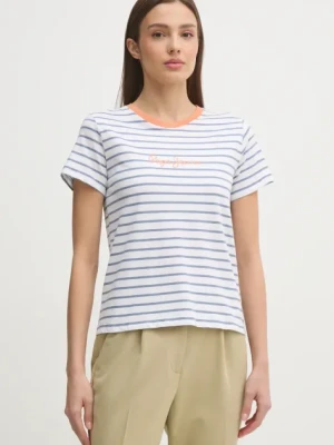 Pepe Jeans t-shirt bawełniany ELBA damski kolor biały PL505876