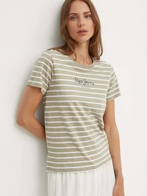 Pepe Jeans t-shirt bawełniany ELBA damski kolor zielony PL505876