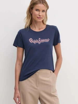 Pepe Jeans t-shirt bawełniany ENARA damski kolor granatowy PL505879
