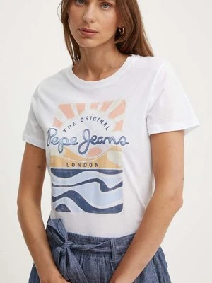 Pepe Jeans t-shirt bawełniany ESHA damski kolor biały PL505885