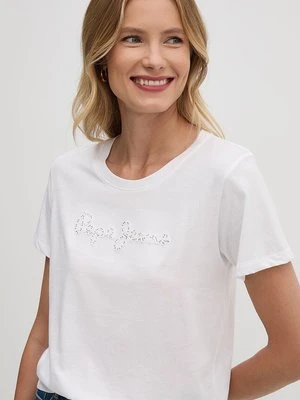 Pepe Jeans t-shirt bawełniany ESPE damski kolor biały PL505896