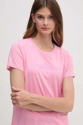 Pepe Jeans t-shirt bawełniany ESPE damski kolor różowy PL505896