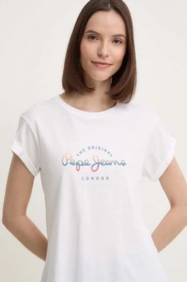 Pepe Jeans t-shirt bawełniany EVETTE damski kolor biały PL505880