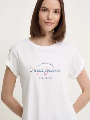 Pepe Jeans t-shirt bawełniany EVETTE damski kolor biały PL505880