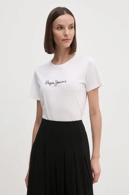 Pepe Jeans t-shirt bawełniany FIORE damski kolor biały PL505951