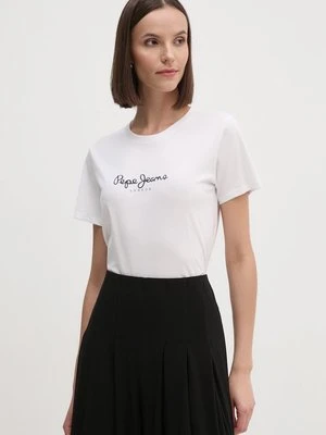 Pepe Jeans t-shirt bawełniany FIORE damski kolor biały PL505951