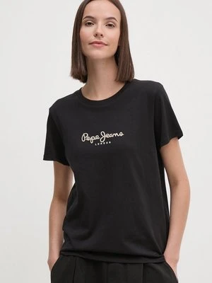 Pepe Jeans t-shirt bawełniany FIORE damski kolor czarny PL505951