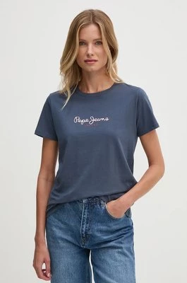 Pepe Jeans t-shirt bawełniany FIORE damski kolor granatowy PL505951