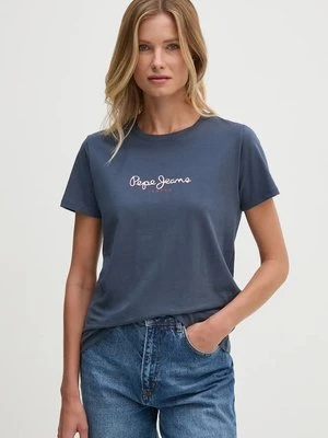 Pepe Jeans t-shirt bawełniany FIORE damski kolor granatowy PL505951