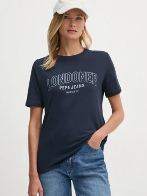 Pepe Jeans t-shirt bawełniany GABBY damski kolor granatowy PL505968