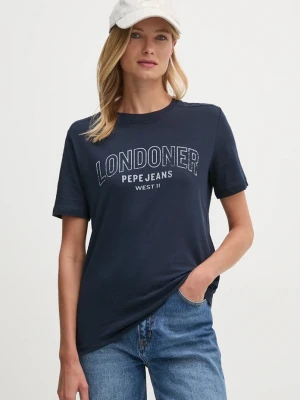 Pepe Jeans t-shirt bawełniany GABBY granatowy