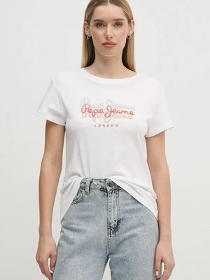 Pepe Jeans t-shirt bawełniany GALEY damski kolor biały PL505941