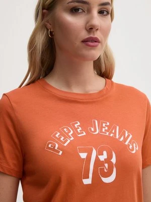 Pepe Jeans t-shirt bawełniany GIGI damski kolor pomarańczowy PL505958