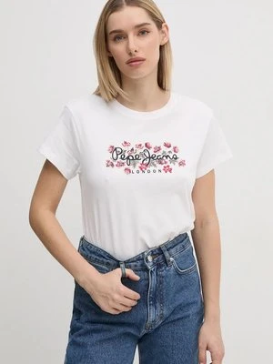 Pepe Jeans t-shirt bawełniany GINNY damski kolor biały PL505945