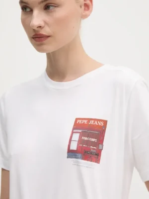 Pepe Jeans t-shirt bawełniany GWENDOLYN damski kolor biały PL505976