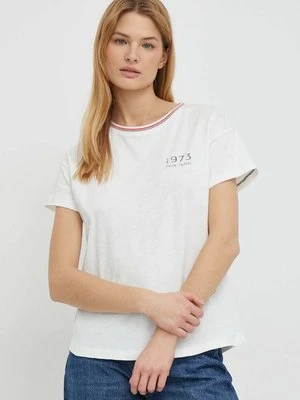 Pepe Jeans t-shirt bawełniany HALINA damski kolor biały PL505746