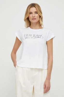 Pepe Jeans t-shirt bawełniany HANNON damski kolor biały