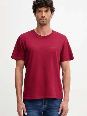 Pepe Jeans t-shirt bawełniany JACKO męski kolor bordowy gładki PM508664