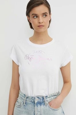 Pepe Jeans t-shirt bawełniany KELTSE damski kolor biały PL505862