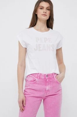 Pepe Jeans t-shirt bawełniany kolor biały