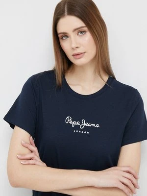 Pepe Jeans t-shirt bawełniany kolor granatowy