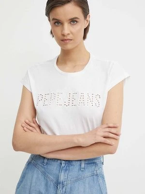 Pepe Jeans t-shirt bawełniany LILITH damski kolor biały PL505837