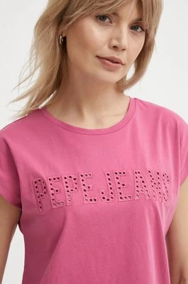 Pepe Jeans t-shirt bawełniany LILITH damski kolor różowy PL505837