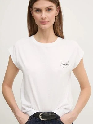 Pepe Jeans t-shirt bawełniany LORENA damski kolor biały PL505998