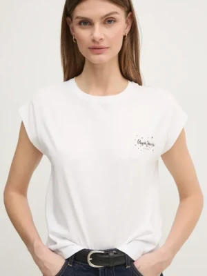 Pepe Jeans t-shirt bawełniany LORENA damski kolor biały PL505998