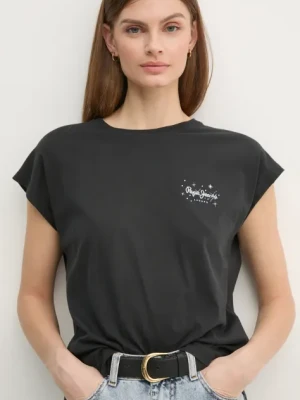 Pepe Jeans t-shirt bawełniany LORENA damski kolor czarny PL505998