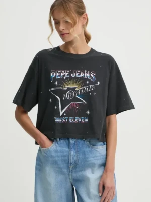 Pepe Jeans t-shirt bawełniany LOUISE damski kolor czarny PL505991