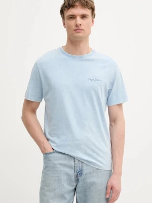 Pepe Jeans t-shirt bawełniany męski kolor niebieski wzorzysty PM509960