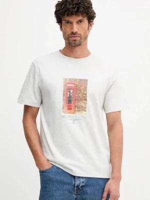 Pepe Jeans t-shirt bawełniany męski kolor szary z nadrukiem PM5010102