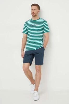 Pepe Jeans t-shirt bawełniany STRIPED EGGO męski kolor zielony wzorzysty PM509407