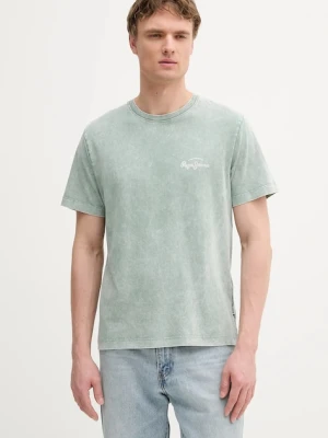Pepe Jeans t-shirt bawełniany męski kolor zielony wzorzysty PM509960