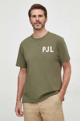 Pepe Jeans t-shirt bawełniany COLDEN męski kolor zielony z aplikacją PM509216