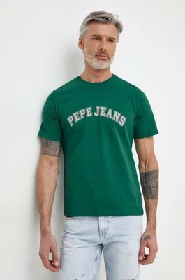Pepe Jeans t-shirt bawełniany CLEMENT męski kolor zielony z nadrukiem PM509220
