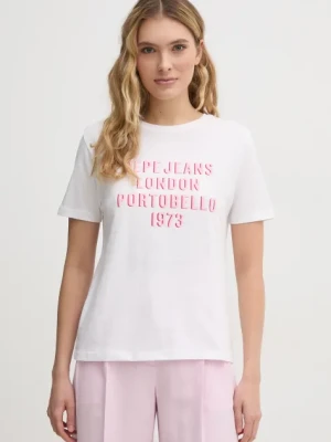 Pepe Jeans t-shirt bawełniany RUBY damski kolor biały PL506027