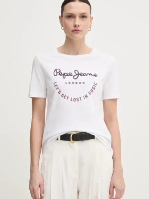 Pepe Jeans t-shirt bawełniany RUMER damski kolor biały PL506072